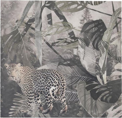 Wanddoek met panter in de jungle – grijstinten – Mars & More – Krokomingo