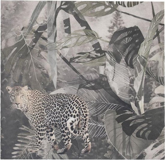 Wanddoek met panter in de jungle – grijstinten – Mars & More – Krokomingo