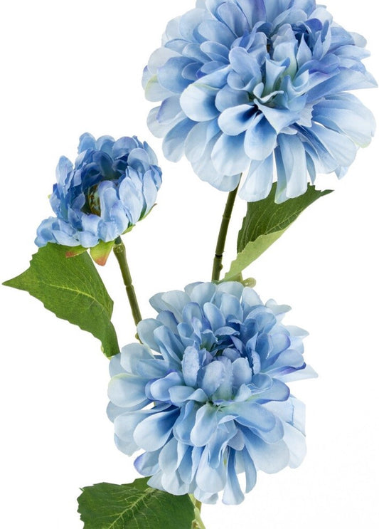 Blauwe zijden dahlia kunstbloem 75 cm – realistisch en stijlvol