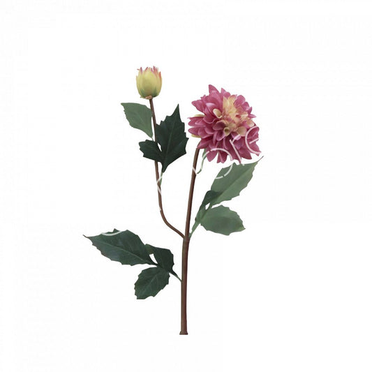 Paars-gele zijden Dahlia Colmore – kunstbloem 80 cm kleurrijk en realistisch