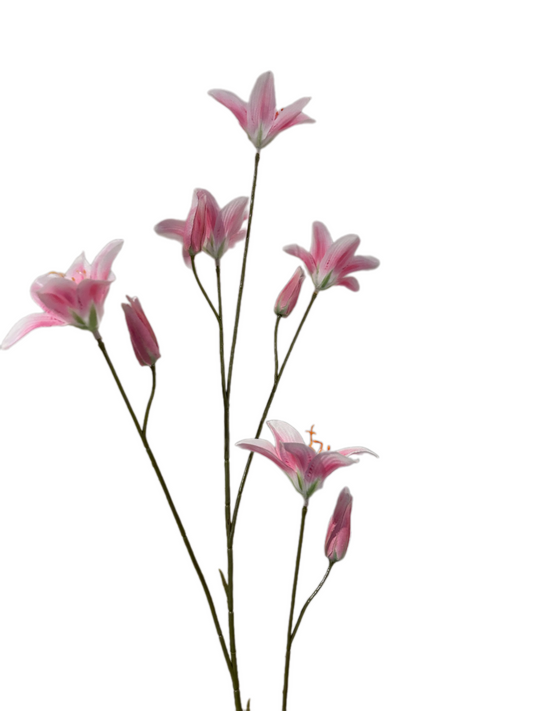 Roze zijden lelie kunstbloem 106 cm – realistisch en elegant