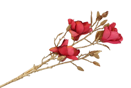 Zijdenbloem goud met roze magnolia 77 cm – Krokomingo